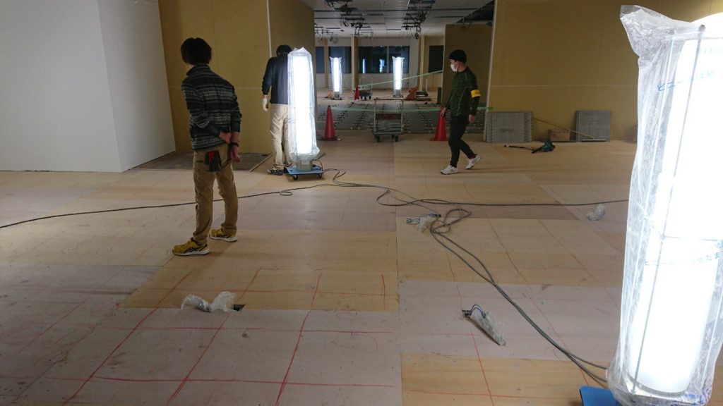 東京都千代田区にてオフィスビルの内装OAフロア工事