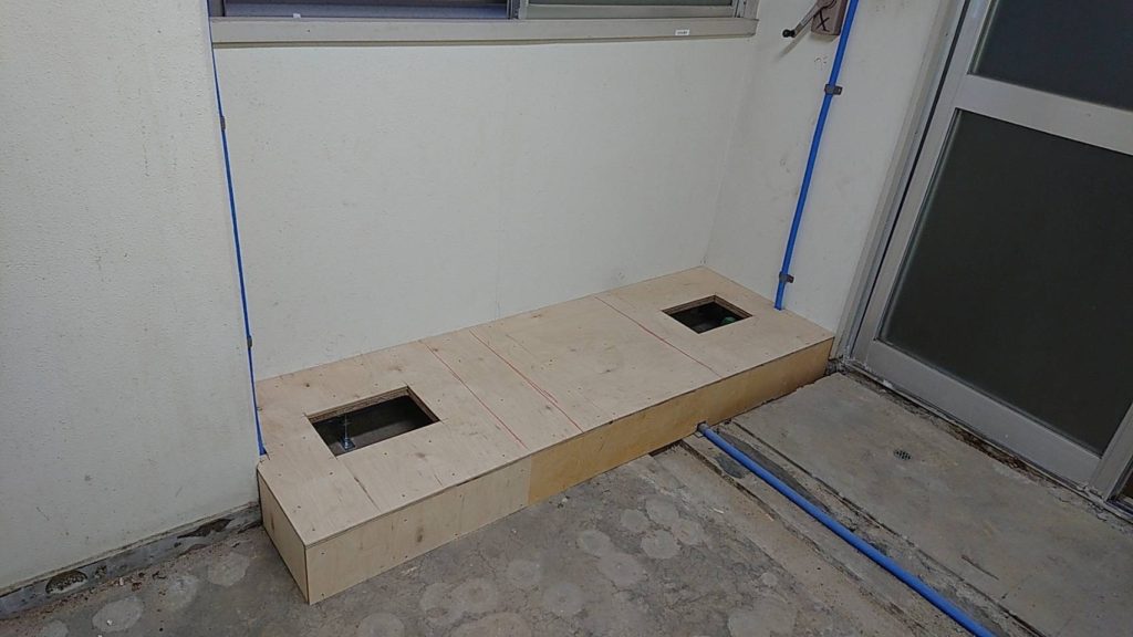 茨城県つくば市にて社員寮改修の置床工事を行いました。乾式二重床