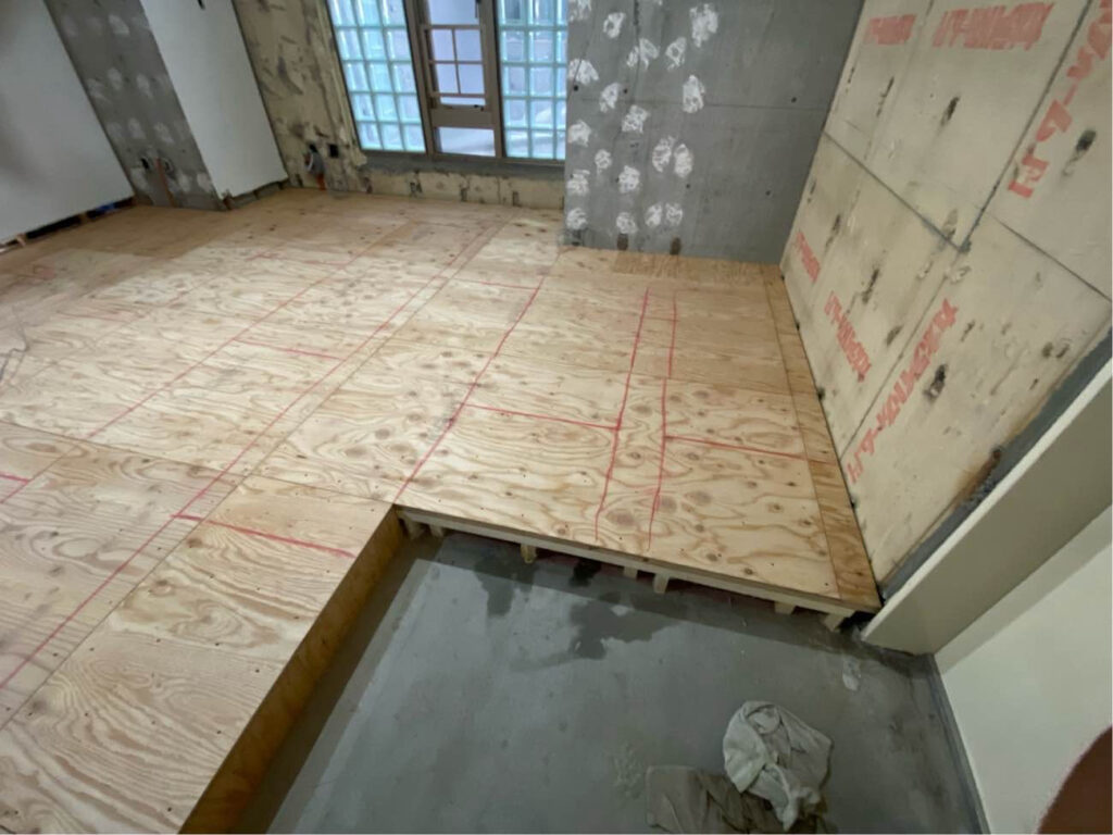 東京都千代田区にてマンションの置床工事を行いました。乾式二重床