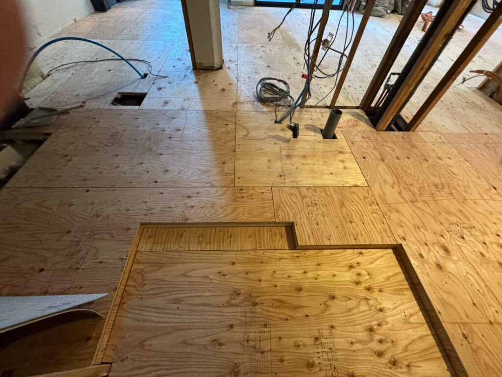 東京都目黒区にてマンション1日置床工事を行いました。乾式二重床