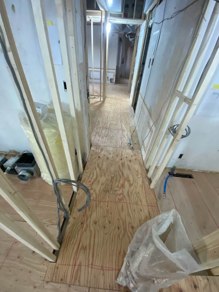 東京都目黒区にてマンションの置床工事を行いました。乾式二重床