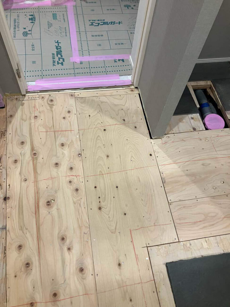 東京都世田谷区にてマンションの置床施工 乾式二重床