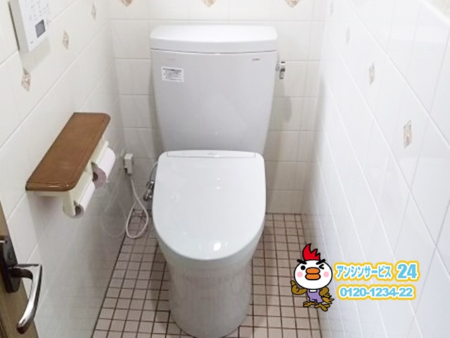 加西市トイレリフォーム工事店 TOTOピュアレストQR＋アプリコットF1 トイレ施工事例