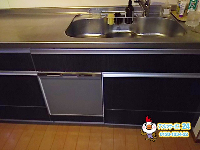 名古屋市守山区食器洗い機工事 (Panasonicビルトイン食洗機NP-45MS7S)新設工事