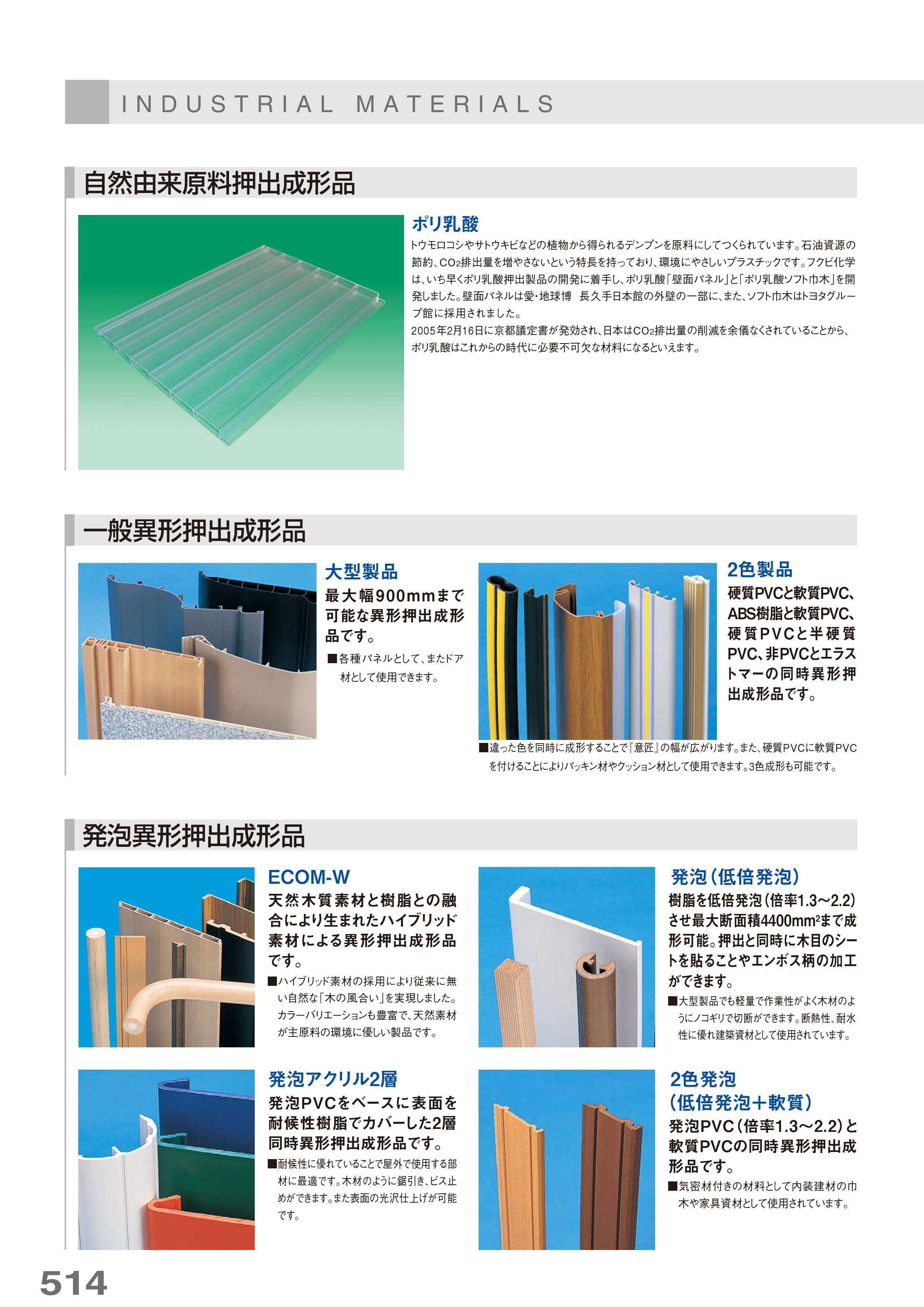 自然由来原料押出成形品