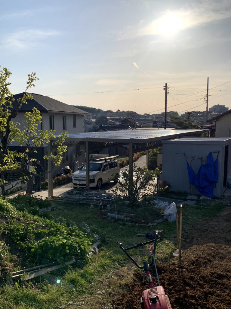 愛知県東海市　戸建住宅２台用カーポート設置工事　エクステリア