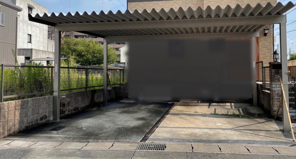 愛知県大府市　折板カーポート設置工事　戸建住宅エクステリア