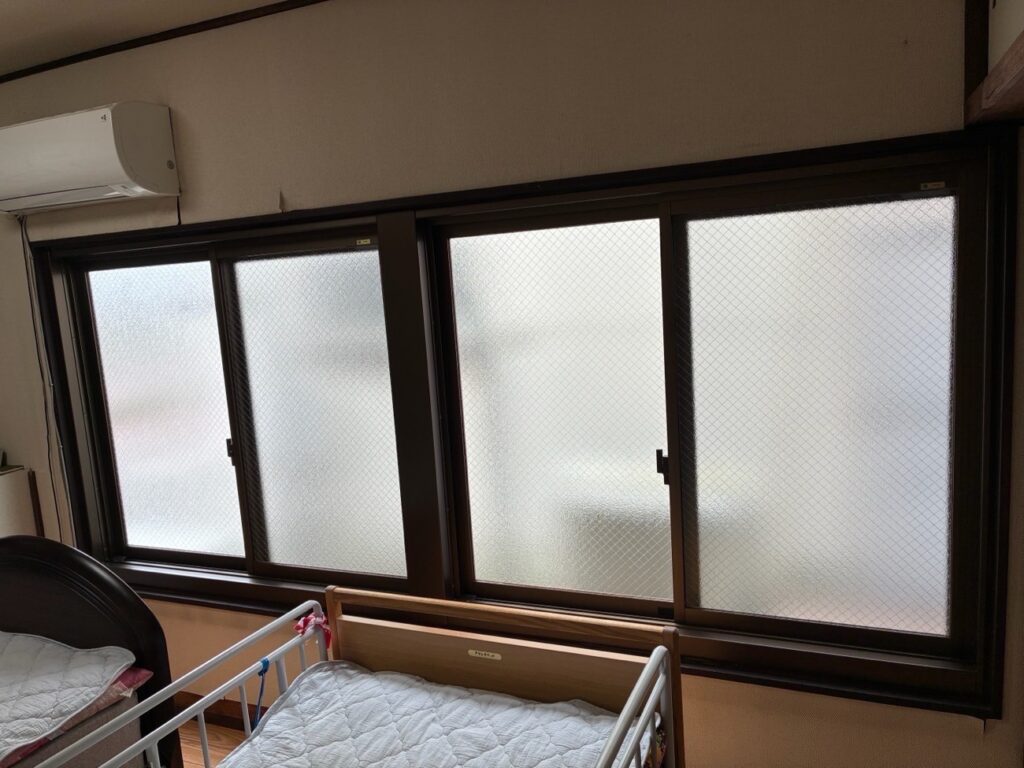 名古屋市昭和区 サッシ取替工事 LIXIL PRO-SE 引違窓ALC枠 硝子溝幅17㎜