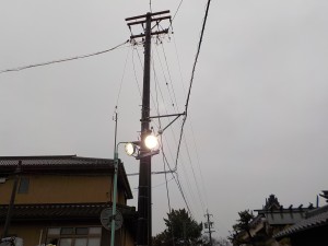 愛知県名古屋市駐車場LED照明外灯ポール設置工事【さつき電気商会】