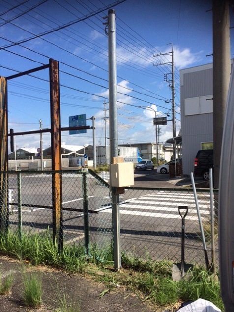 愛知県みよし市で仮設電源用電気ポール設置工事
