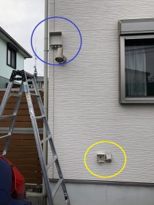 名古屋市緑区　防犯カメラ取付の電気工事