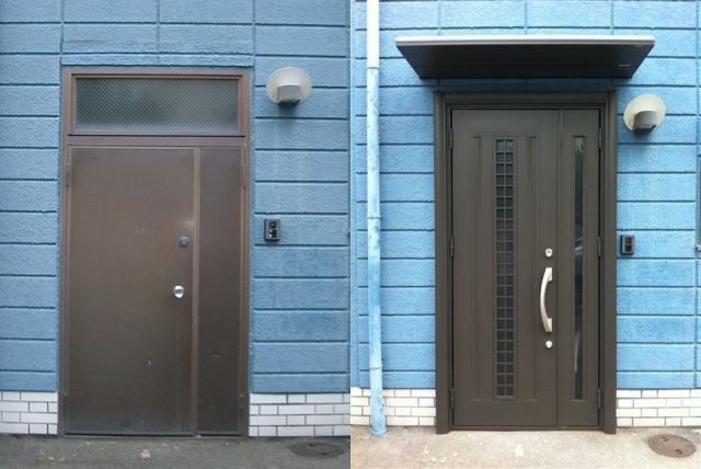 名古屋市中村区 玄関ドアの防犯対策トステム製玄関ドア リシェント　