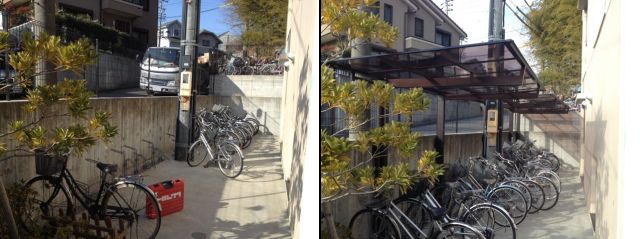 自転車置場　サイクルポート取付工事　名古屋市