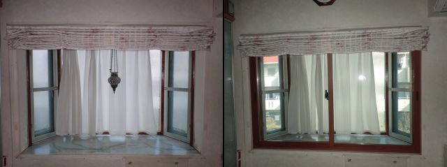 出窓の寒さ対策　結露対策　トステム製内窓インプラス　名古屋市