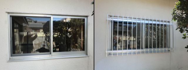 窓の防犯対策　アルミ面格子取付工事　名古屋市