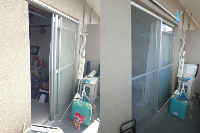 名古屋市緑区 網戸取替工事 ベランダ掃出し窓 可動網戸