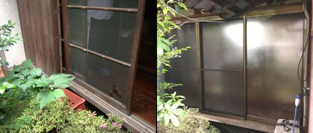 窓のリフォーム　木製窓からアルミサッシ取替工事　海部郡