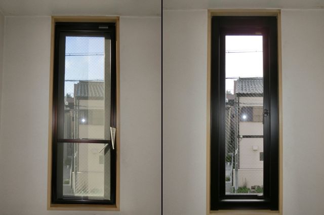 アルミサッシ窓の取替工事　カバー工法　名古屋市昭和区