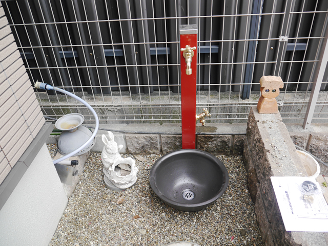 エクステリア水栓工事　ユニソンスプレスタンド　名古屋市港区